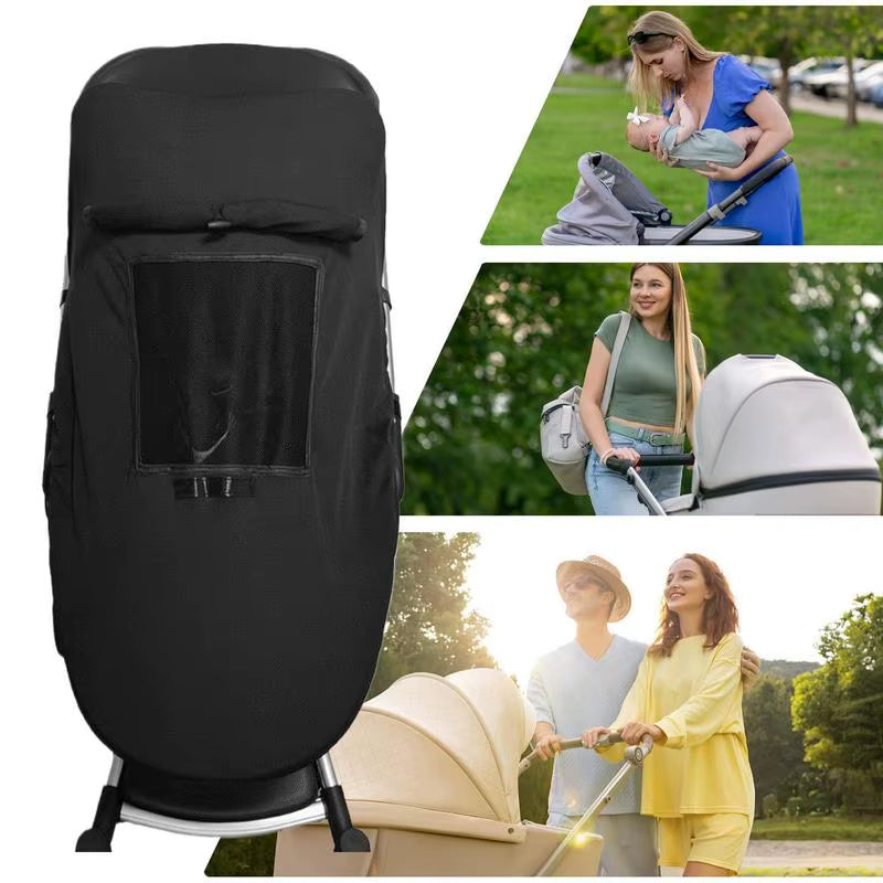 Pare-soleil-pour-poussette-de-bébé-noir